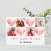 水彩ハートラブフォトコラージバレンタイン シーズンカード (スタンド正面)