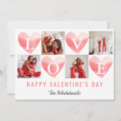 水彩ハートラブフォトコラージバレンタイン シーズンカード (正面)