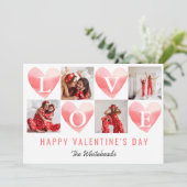 水彩ハートラブフォトコラージバレンタイン シーズンカード (スタンド正面)