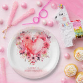 水彩ハートリトルスウィートベビーシャワー ペーパープレート (パーティー)