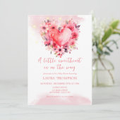 水彩ハートリトルスウィートベビーシャワー 招待状 (スタンド正面)