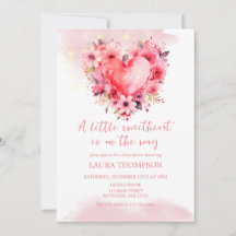 水彩ハートリトルスウィートベビーシャワー