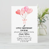 水彩ハートリトルスウィートベビーシャワー 招待状 (スタンド正面)