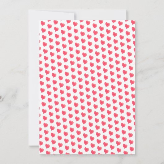 水彩ハートリトルスウィートベビーシャワー 招待状 (裏面)