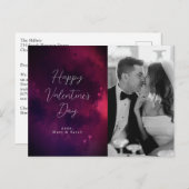 水彩ハート写真バレンタインホリデーハガキ ポストカード (正面/裏面)