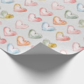 水彩ハート包装紙 ラッピングペーパー (角)