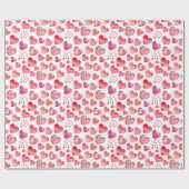 水彩ハート包装紙 ラッピングペーパー (フラット)