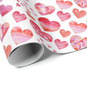 水彩ハート包装紙 ラッピングペーパー (ロールコーナー)