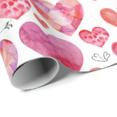 水彩ハート包装紙 ラッピングペーパー (ロールコーナー)