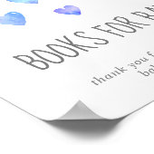 水彩ハート少年の赤ちゃんシャワーベビー用ブック ポスター (角)