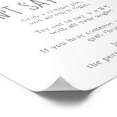 水彩ハート少年は言わないベビーゲームのサイン ポスター (角)