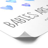 水彩ハート少年ベビーは甘いトリートサイン ポスター (角)