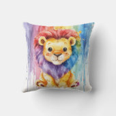 水彩ハート形状ラカラフルオン子供部屋 クッション (裏面)