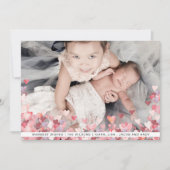 水彩ハート愛かわいい写真バレンタインデー シーズンカード (正面)