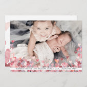 水彩ハート愛かわいい写真バレンタインデー シーズンカード (正面/裏面)