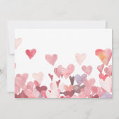 水彩ハート愛かわいい写真バレンタインデー シーズンカード (裏面)