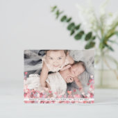 水彩ハート愛かわいい写真バレンタインデー ポストカード (スタンド正面)