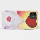 水彩ハート愛の山の上に浮かぶ Case-Mate iPhoneケース (裏面(横))