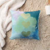 水彩ハート枕 クッション (ブランケット)