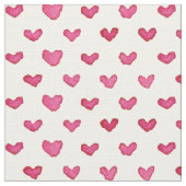 水彩ハート模様織物 ファブリック (クローズアップ)