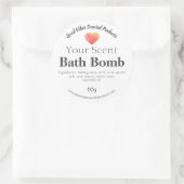 水彩ハート浴爆弾ラベル ラウンドシール (バッグ)