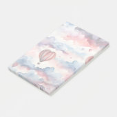 水彩ハート熱気球 ポストイット (アングル)