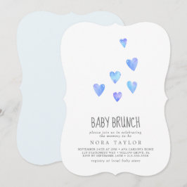水彩ハート男の子ベイビーブランチ招待状 招待状