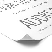 水彩ハート男の赤ちゃん住所と封筒 ポスター (角)