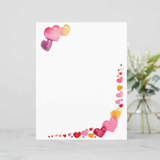 水彩ハート筆記用紙 (スタンド正面)