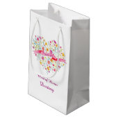 水彩ハート結婚の花嫁の贈り物バッグ スモールペーパーバッグ (裏面アングル)
