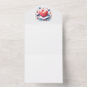 水彩ハート結婚式の招待 オールインワン招待状 (内側)