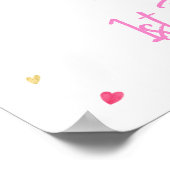 水彩ハート誕生日へようこそ ポスター (角)