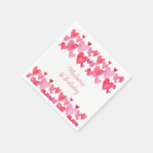 水彩ハート誕生日 スタンダードカクテルナプキン (角)