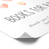 水彩ハート赤ちゃんシャワーベビーサイン帳 ポスター (角)