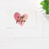 水彩ハート金ゴールド振りかけるギフトカード (デスク)