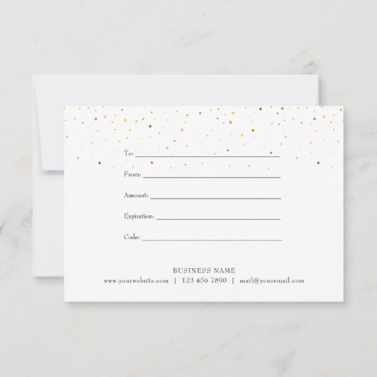 水彩ハート金ゴールド振りかけるギフト券 (裏面)