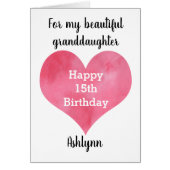 水彩ハート15th誕生日孫娘 (正面)