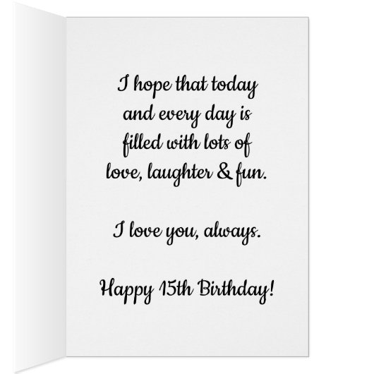 水彩ハート15th誕生日孫娘 (内側 (右))