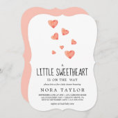 水彩ハート | かわいい赤ちゃんシャワー 招待状 (正面/裏面)