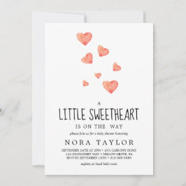 水彩ハート | かわいい赤ちゃんシャワー 招待状