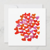 水彩ハート – オレンジバレンタインデーカード シーズンカード (正面)