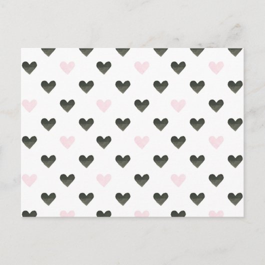 水彩ハート |ガールパワーパターンI ポストカード (正面)