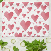 水彩ハート キッチンタオル (折り畳み)