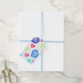 水彩ハート ギフトタグ (より糸付き)