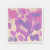 水彩ハート スタンダードカクテルナプキン (正面)