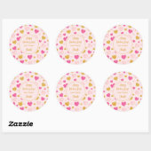 水彩ハート|ハッピーバレンタインデー|ソフトピンク ラウンドシール (シート)