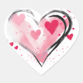 水彩ハート ハートシール (正面)