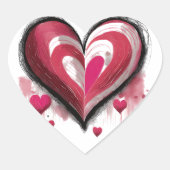 水彩ハート ハートシール (正面)