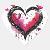 水彩ハート ハートシール (正面)