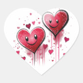 水彩ハート ハートシール (正面)